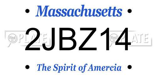 2JBZ14 Massachusetts License Plate
