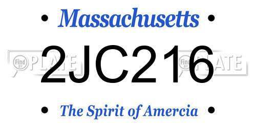 2JC216 Massachusetts License Plate