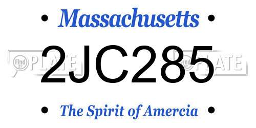 2JC285 Massachusetts License Plate