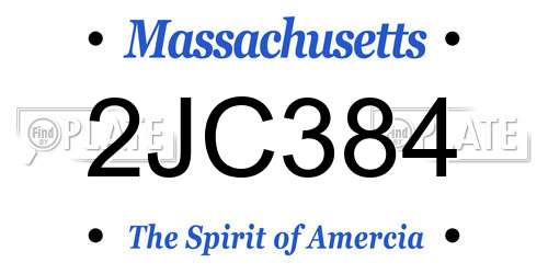 2JC384 Massachusetts License Plate