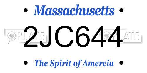 2JC644 Massachusetts License Plate