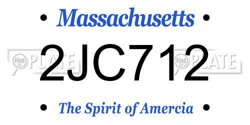 2JC712 Massachusetts License Plate