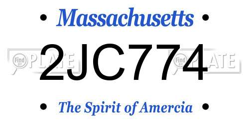 2JC774 Massachusetts License Plate