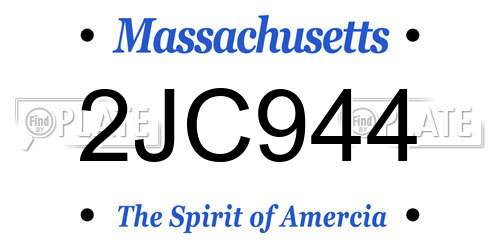 2JC944 Massachusetts License Plate