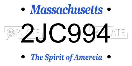 2JC994 Massachusetts License Plate