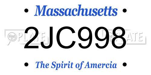 2JC998 Massachusetts License Plate