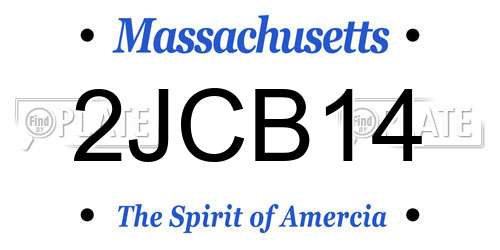 2JCB14 Massachusetts License Plate