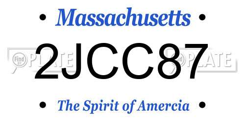2JCC87 Massachusetts License Plate