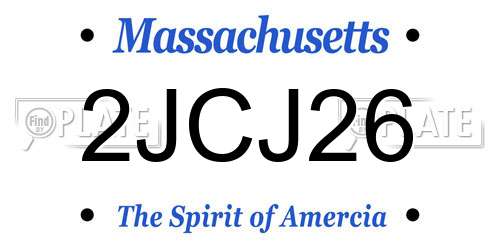 2JCJ26 Massachusetts License Plate
