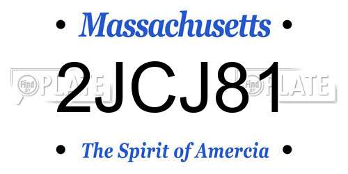 2JCJ81 Massachusetts License Plate