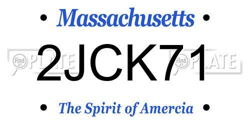 2JCK71 Massachusetts License Plate