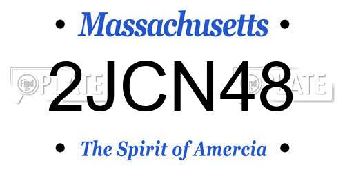 2JCN48 Massachusetts License Plate