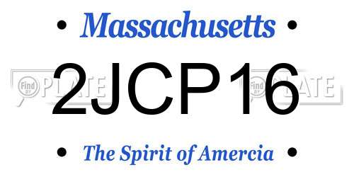 2JCP16 Massachusetts License Plate