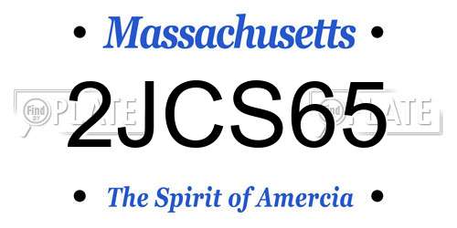2JCS65 Massachusetts License Plate
