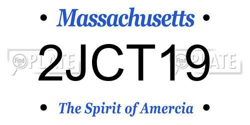 2JCT19 Massachusetts License Plate