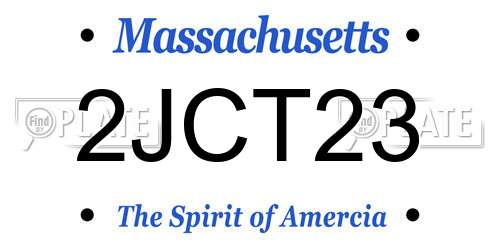 2JCT23 Massachusetts License Plate