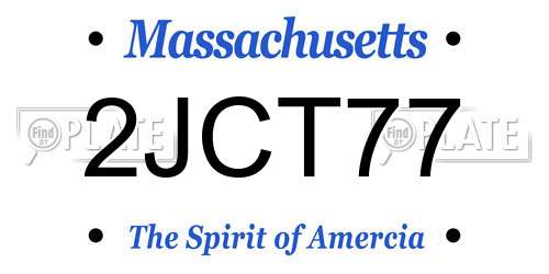 2JCT77 Massachusetts License Plate