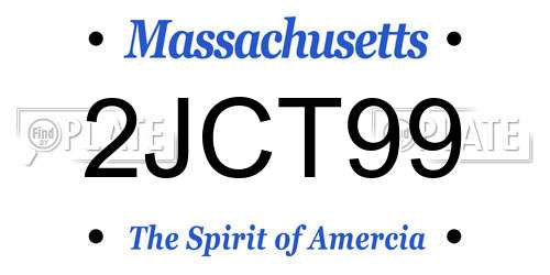 2JCT99 Massachusetts License Plate
