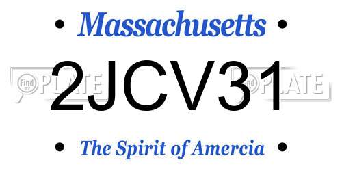 2JCV31 Massachusetts License Plate