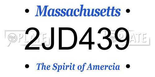 2JD439 Massachusetts License Plate