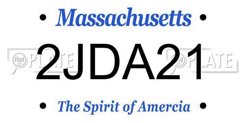 2JDA21 Massachusetts License Plate