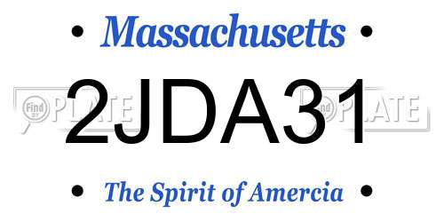 2JDA31 Massachusetts License Plate