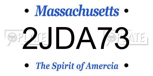 2JDA73 Massachusetts License Plate