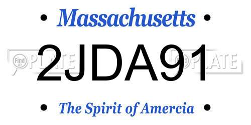 2JDA91 Massachusetts License Plate