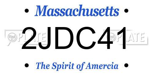 2JDC41 Massachusetts License Plate