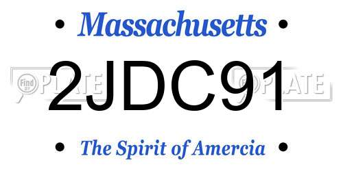 2JDC91 Massachusetts License Plate
