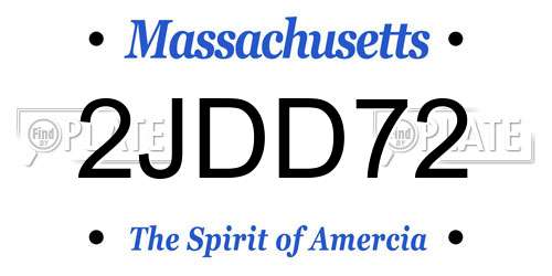 2JDD72 Massachusetts License Plate