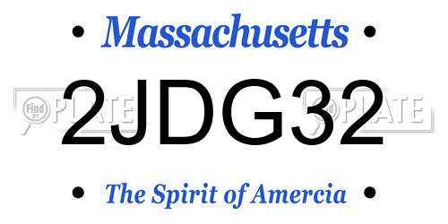 2JDG32 Massachusetts License Plate