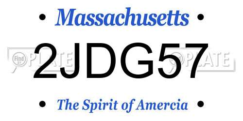 2JDG57 Massachusetts License Plate