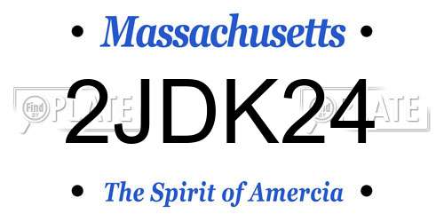 2JDK24 Massachusetts License Plate