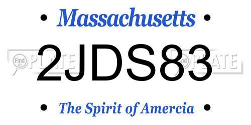 2JDS83 Massachusetts License Plate