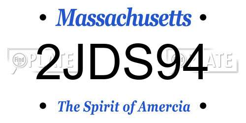 2JDS94 Massachusetts License Plate