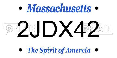 2JDX42 Massachusetts License Plate