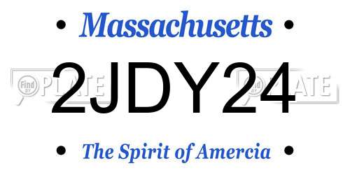 2JDY24 Massachusetts License Plate