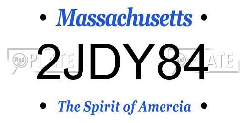 2JDY84 Massachusetts License Plate