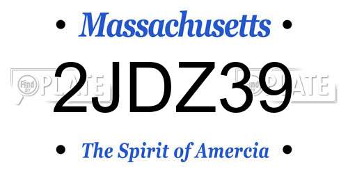 2JDZ39 Massachusetts License Plate