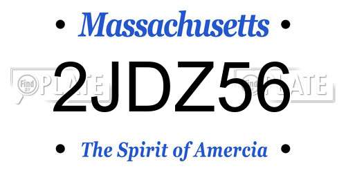 2JDZ56 Massachusetts License Plate