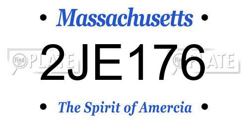 2JE176 Massachusetts License Plate