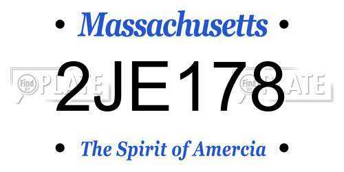 2JE178 Massachusetts License Plate