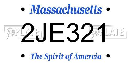 2JE321 Massachusetts License Plate