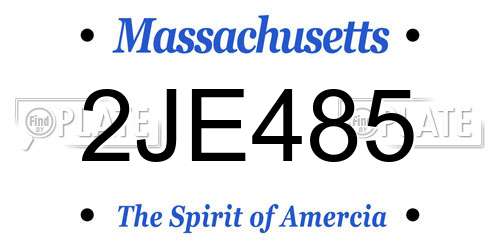 2JE485 Massachusetts License Plate