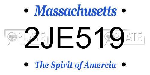 2JE519 Massachusetts License Plate