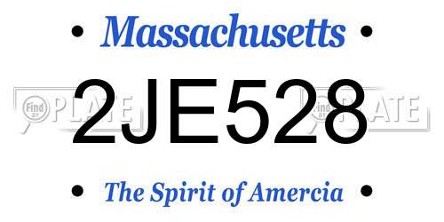 2JE528 Massachusetts License Plate