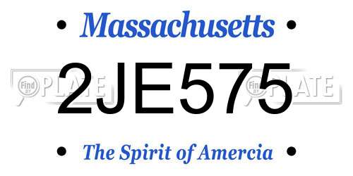 2JE575 Massachusetts License Plate