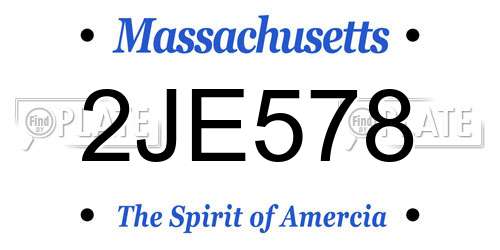 2JE578 Massachusetts License Plate