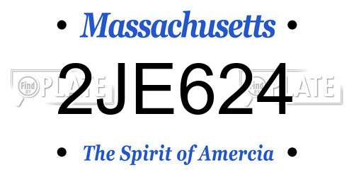 2JE624 Massachusetts License Plate